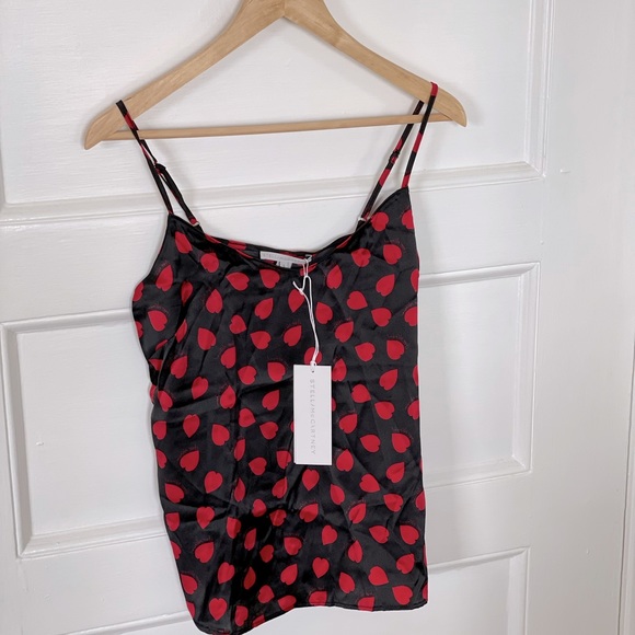 STELLA MCCARTNEY Women’s Heart Print Silk Blend Satin Camisole - Sizes S & M - Picture 11 of 11